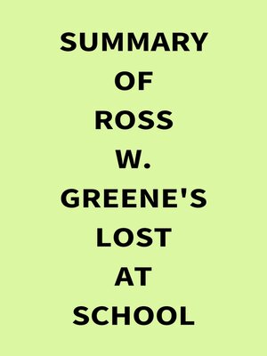 cover image of Summary of Ross W. Greene's Lost at School